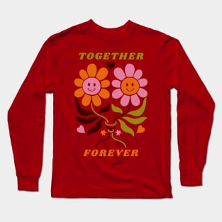 Together Forever Smiley Flowers Long Sleeve T-Shirt